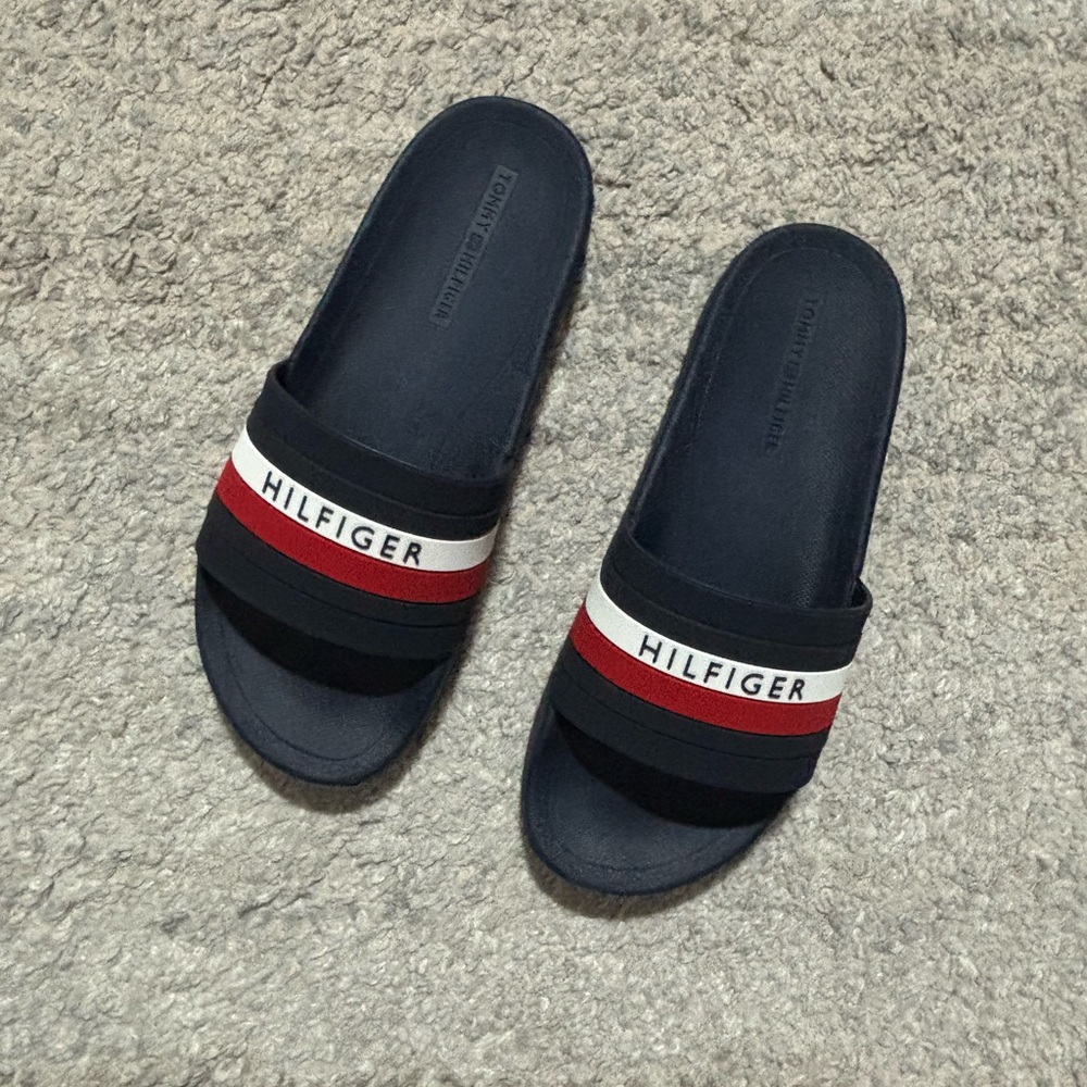 Tommy Hilfiger Navy and Red Slides
